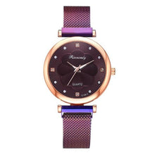 Load image into Gallery viewer, Fashion 5pcs Set Women Watches Luxury Magnet Buckle Flower Rhinestone Watch Ladies Quartz Wrist Watch Bracelet Set Reloj Mujer